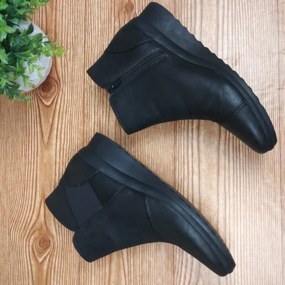 CLARK'S CLOUDSTEPPERS by Wedge Ankle Boots Black size 10 M Women - Picture 6 of 9